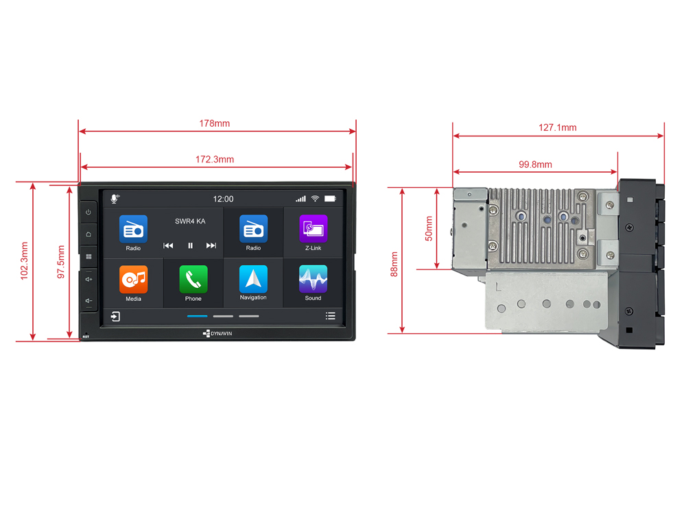 Dynavin D Flex Din Autoradio Zoll Universal Dopple Din